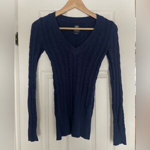 American Eagle Outfitters Deep Blue V-Neck Sweater